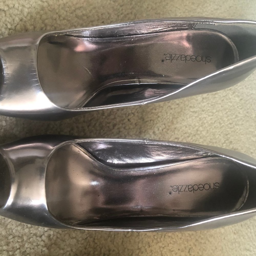 Silver Open Toe Platforms - image 3